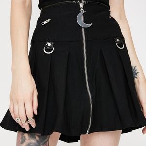Killstar Kristen black pleated skirt